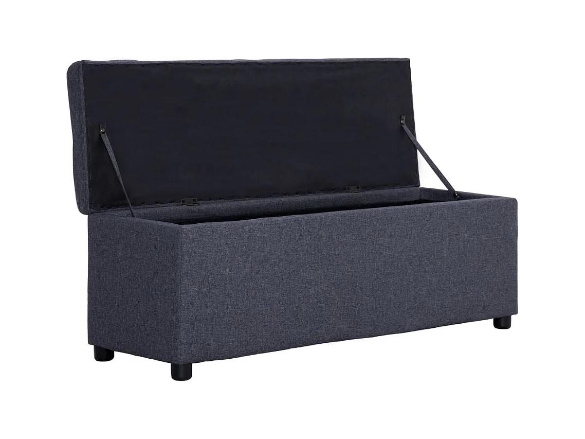 Bank mit Staufach 116 cm Dunkelgrau Polyester