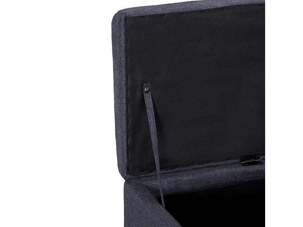 Panca con vano contenitore 116 cm Grigio scuro Poliestere