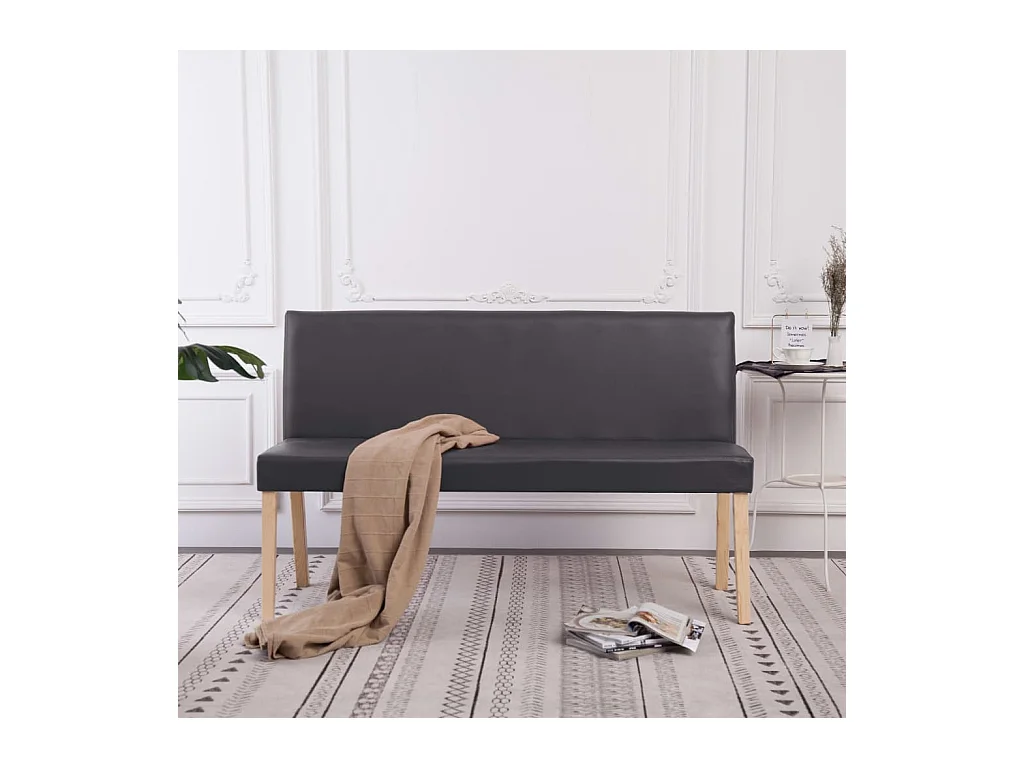 Panca 139,5 cm in similpelle grigia