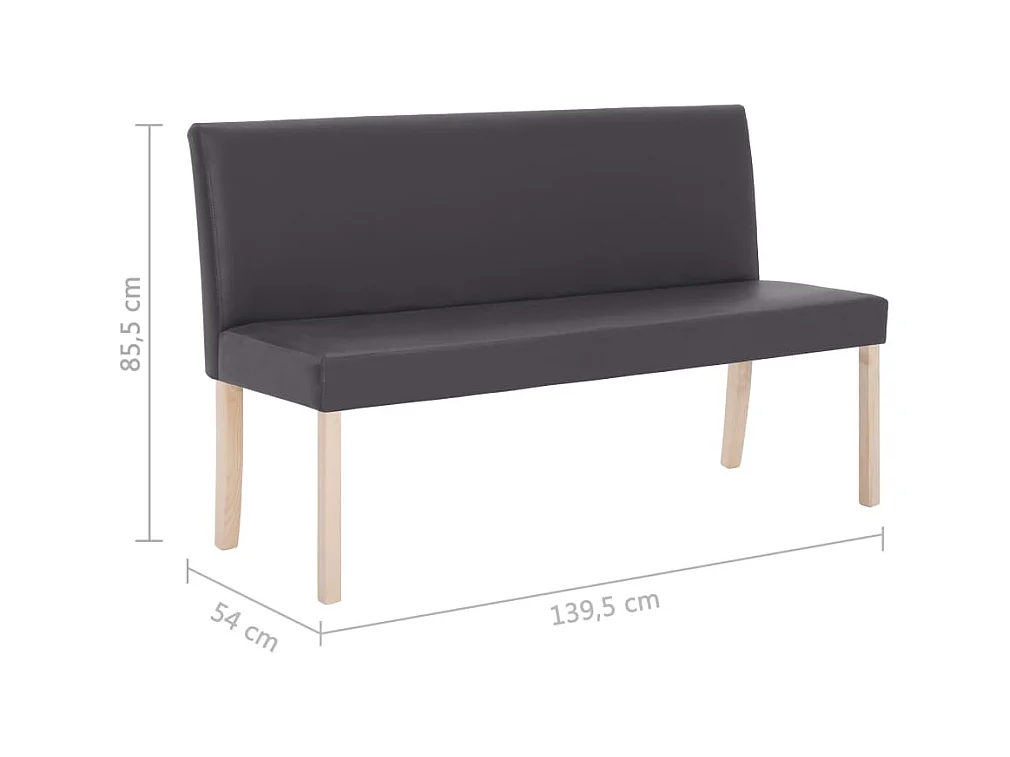 Panca 139,5 cm in similpelle grigia