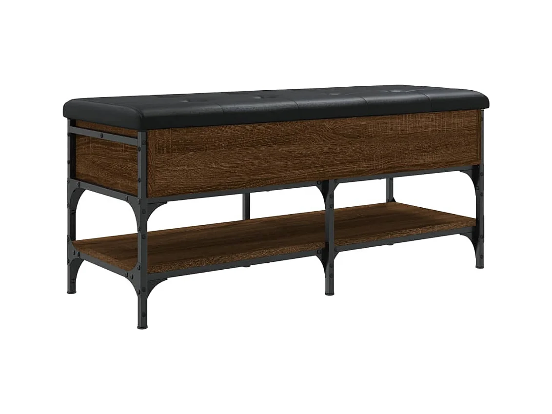 Schoenenbank bruin eiken 102x42x45 cm bewerkt hout