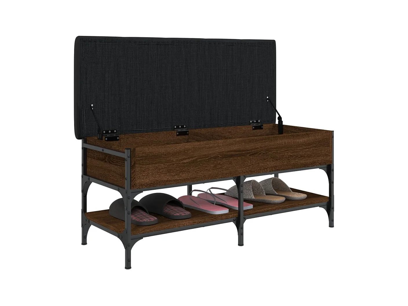 Schoenenbank bruin eiken 102x42x45 cm bewerkt hout