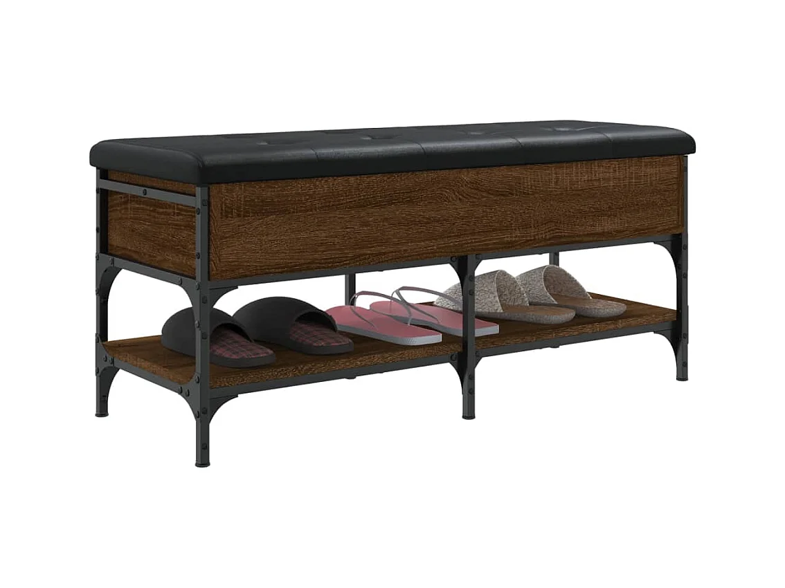 Schoenenbank bruin eiken 102x42x45 cm bewerkt hout