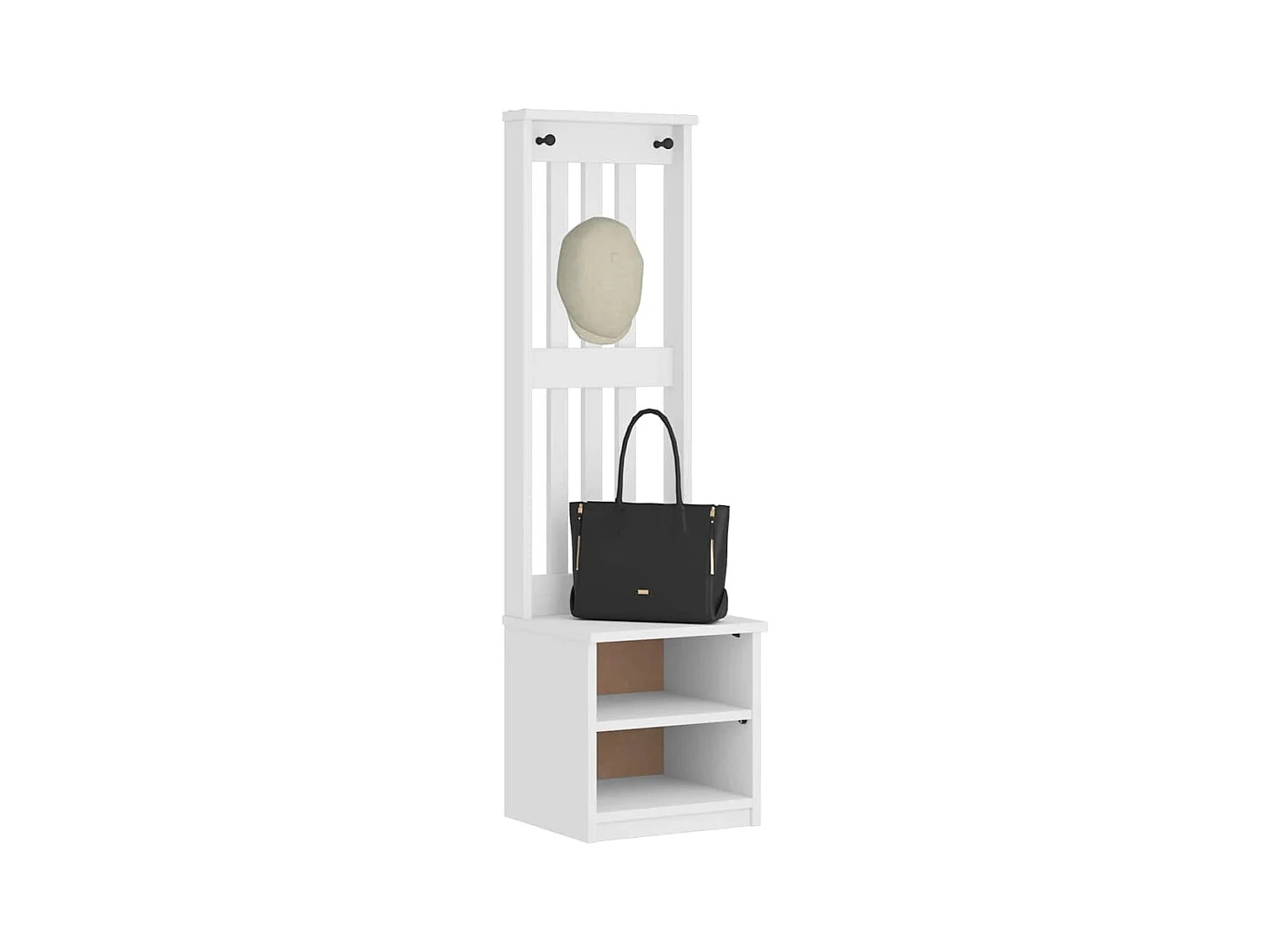 Portemanteau SANDNES blanc 45x40x159,5 cm bois massif pin