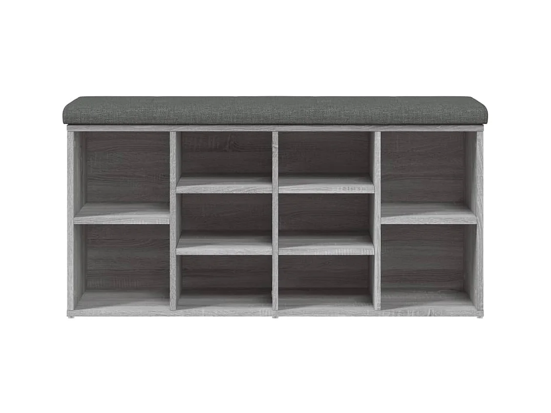 Banc à chaussures sonoma gris 102x32x50 cm bois d'ingénierie
