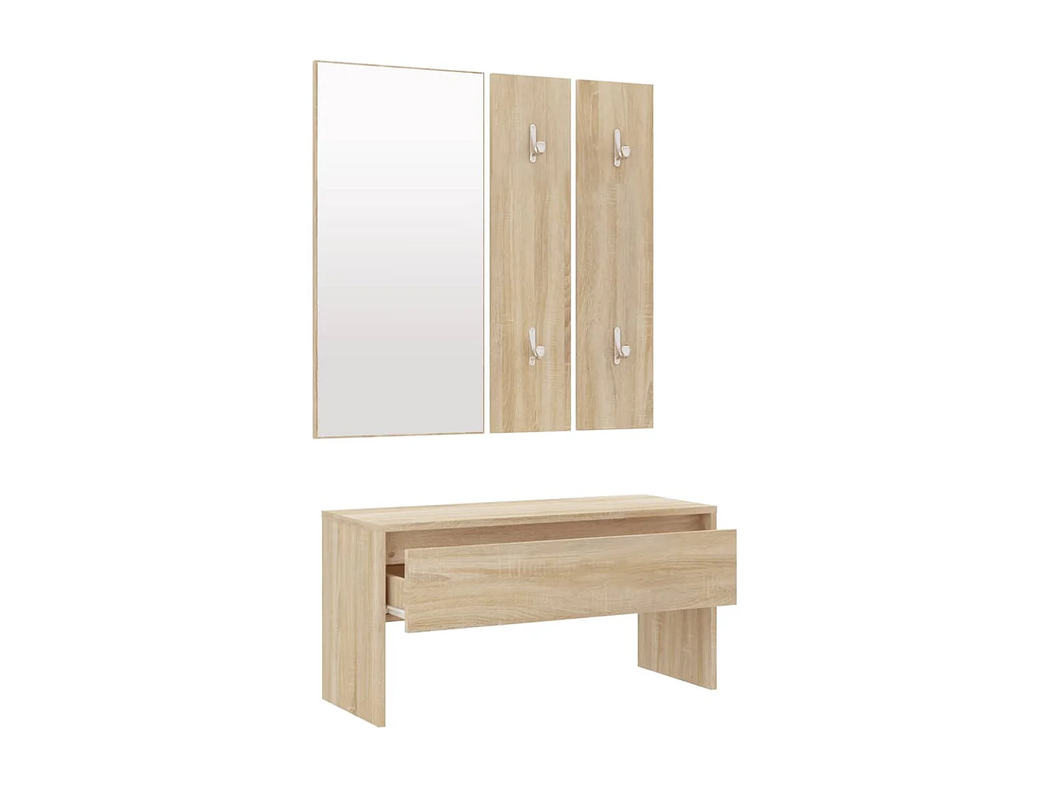 Set di mobili per ingresso in legno ingegnerizzato Sonoma Oak