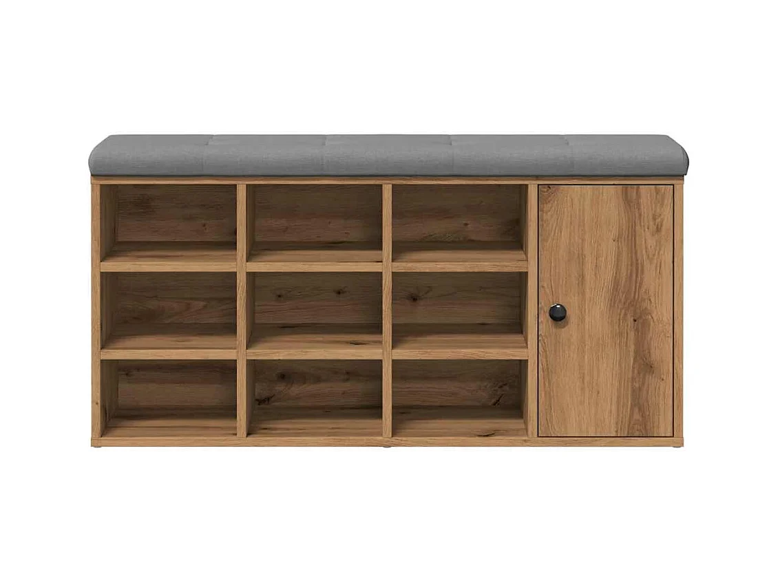 Banc à chaussures chêne artisanal 102x32x50cm bois d'ingénierie