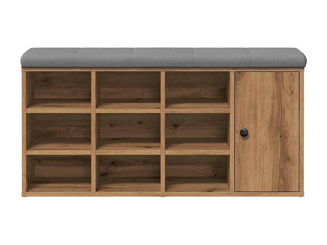 Banc à chaussures chêne artisanal 102x32x50cm bois d'ingénierie