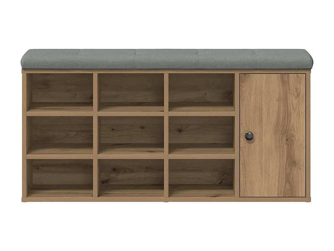 Banc à chaussures chêne artisanal 102x32x50cm bois d'ingénierie