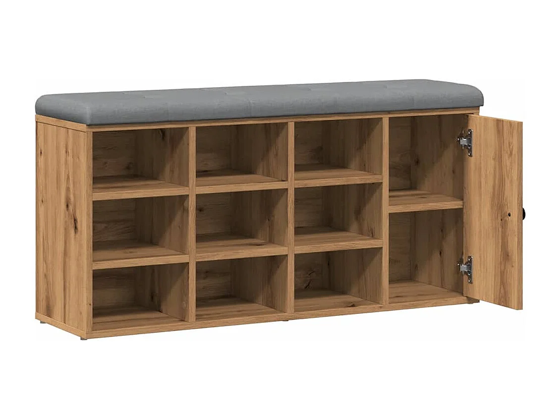 Banc à chaussures chêne artisanal 102x32x50cm bois d'ingénierie
