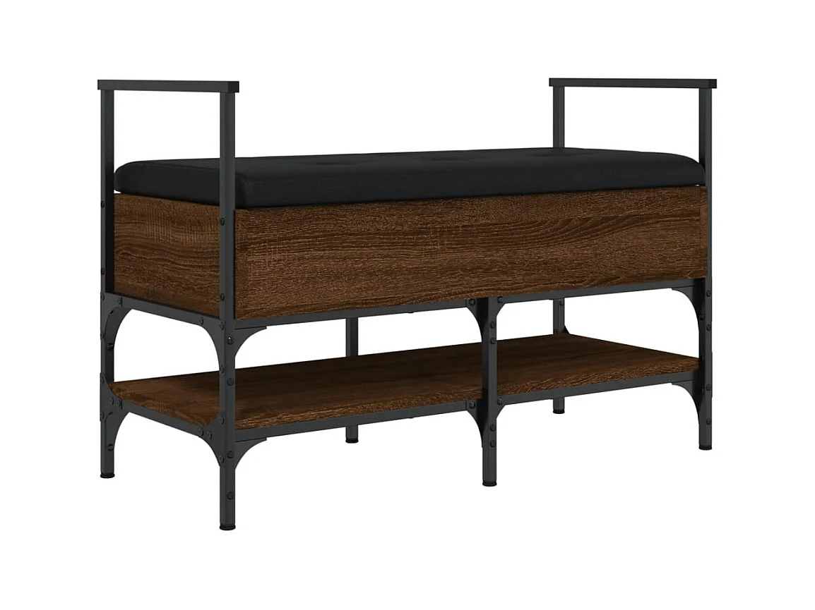 Panca portascarpe in rovere marrone 85,5x42x57,5cm in legno ingegnerizzato