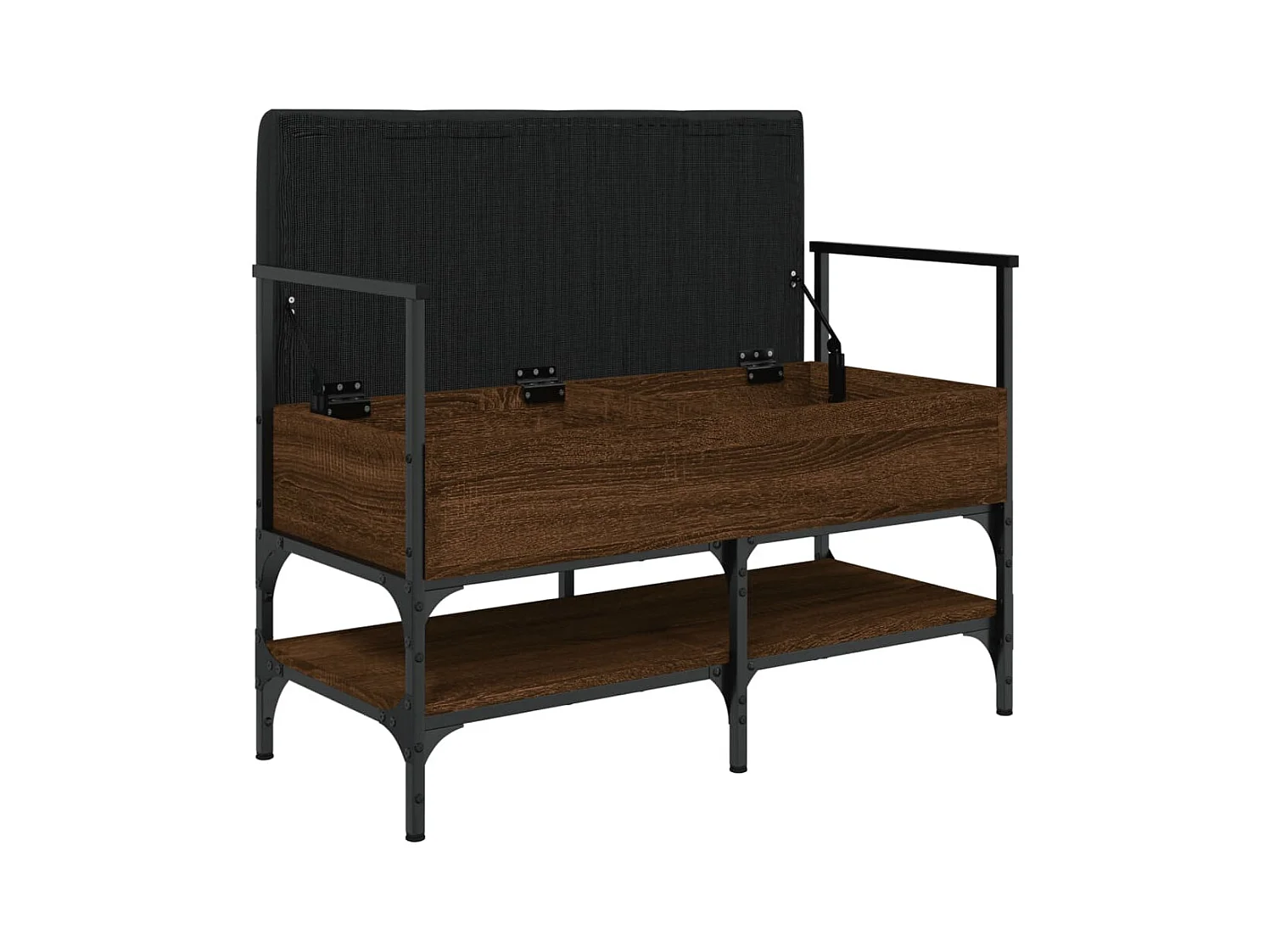 Panca portascarpe in rovere marrone 85,5x42x57,5cm in legno ingegnerizzato