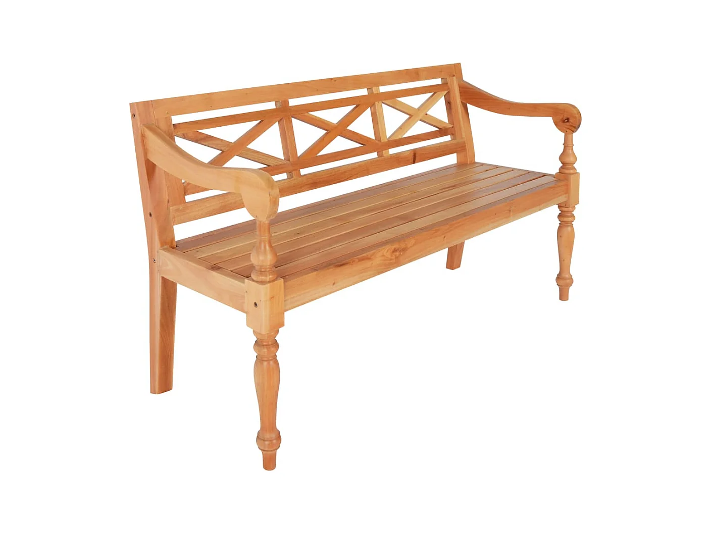 Batavia Bank 123 cm Massivholz Mahagoni Hellbraun