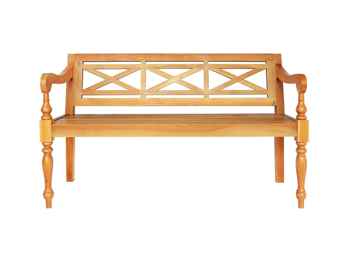 Batavia Bank 123 cm Massivholz Mahagoni Hellbraun