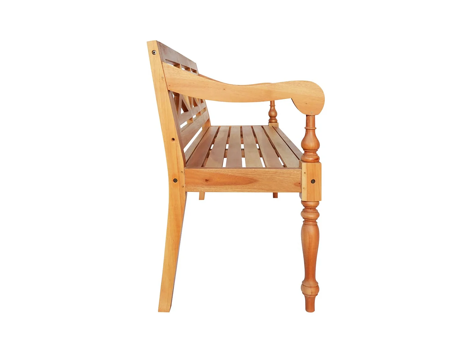 Batavia Bank 123 cm Massivholz Mahagoni Hellbraun