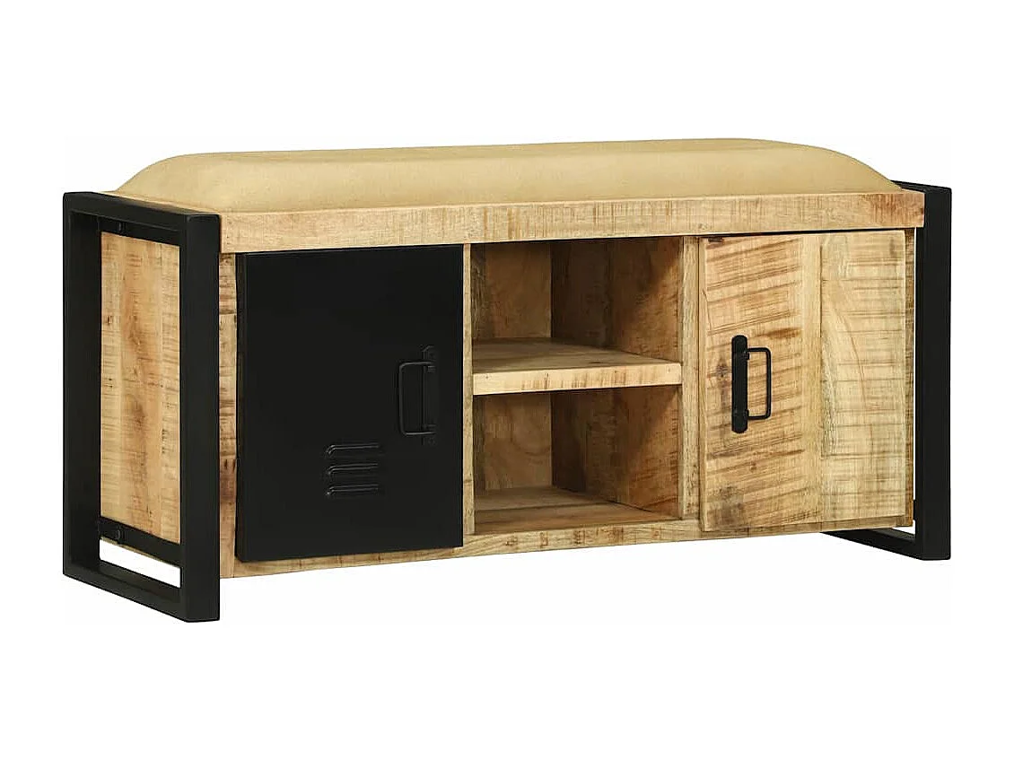 Banc de rangement Marron Bois de manguier massif