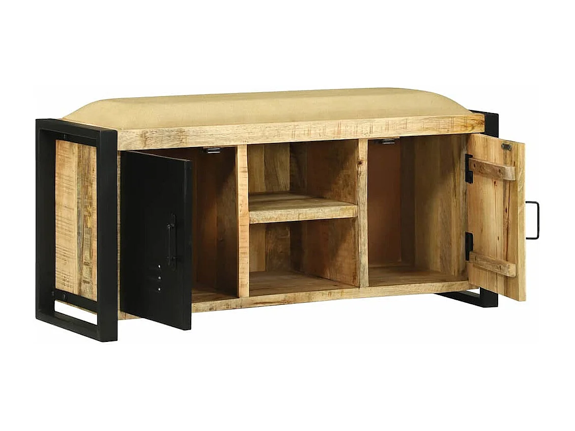 Banc de rangement Marron Bois de manguier massif