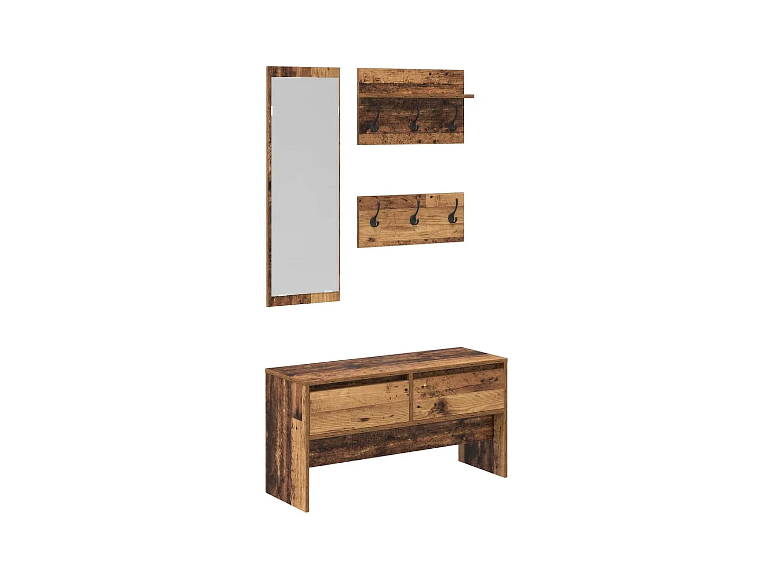 Ensemble de meubles d'entrée Bois ancien 90 x 31 x 46.5 cm