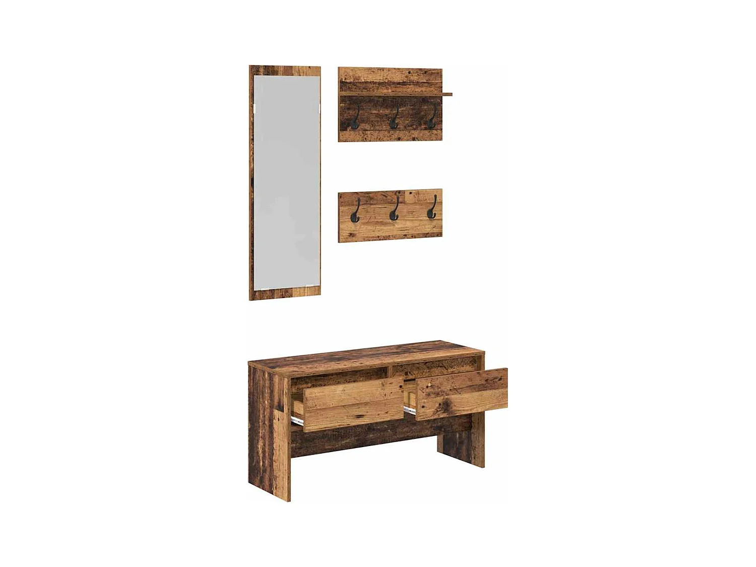 Ensemble de meubles d'entrée Bois ancien 90 x 31 x 46.5 cm
