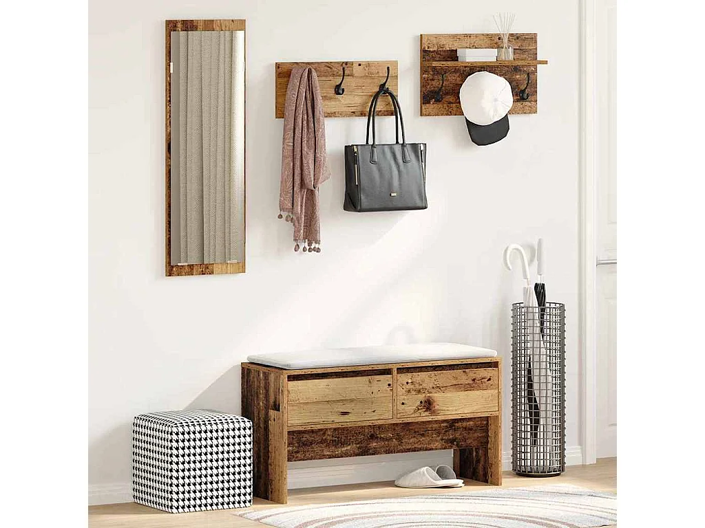 Ensemble de meubles d'entrée Bois ancien 90 x 31 x 46.5 cm