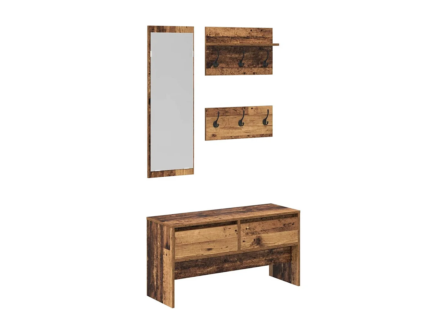 Ensemble de meubles d'entrée Bois ancien 90 x 31 x 46.5 cm