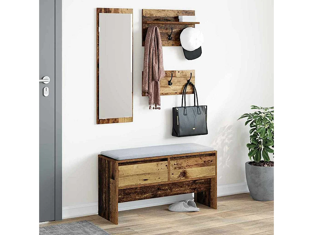 Ensemble de meubles d'entrée Bois ancien 90 x 31 x 46.5 cm