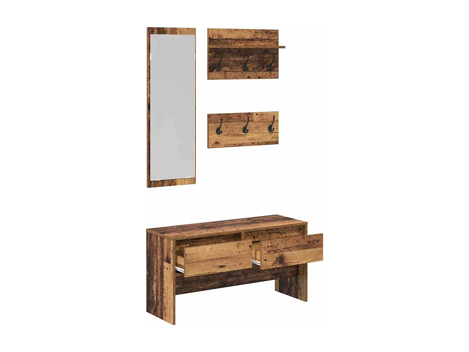 Ensemble de meubles d'entrée Bois ancien 90 x 31 x 46.5 cm