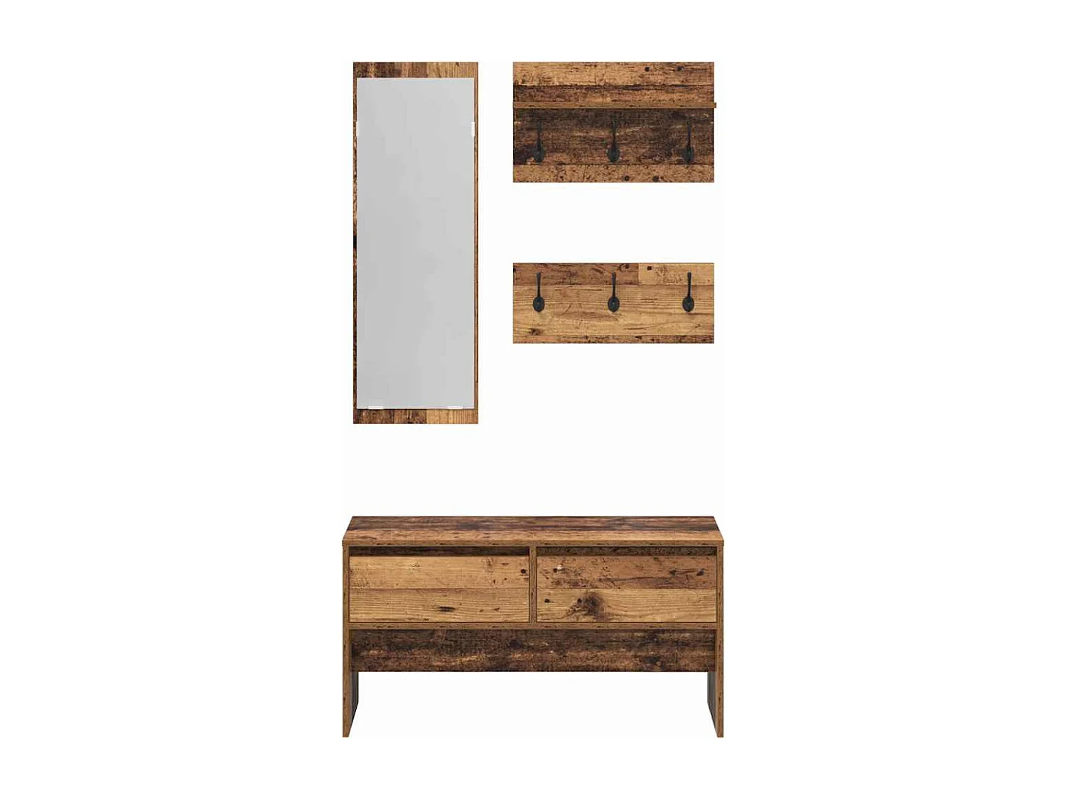 Ensemble de meubles d'entrée Bois ancien 90 x 31 x 46.5 cm
