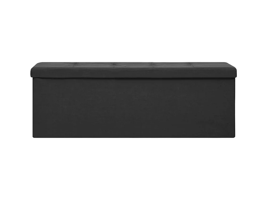 Panca pieghevole portaoggetti in finto lino nero