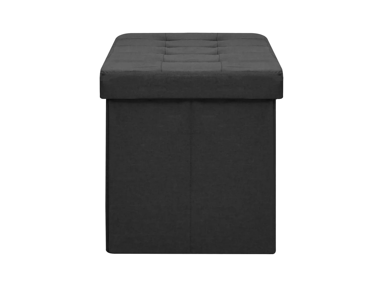 Panca pieghevole portaoggetti in finto lino nero