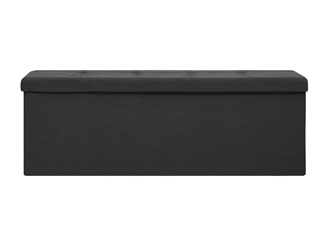 Banco de almacenamiento plegable de lino sintético negro