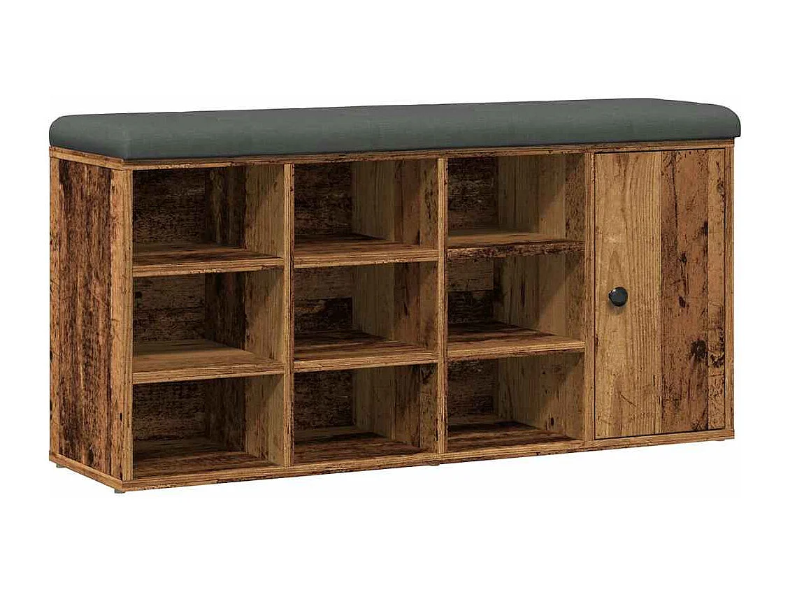 Banc à chaussures vieux bois 102x32x50 cm bois d'ingénierie