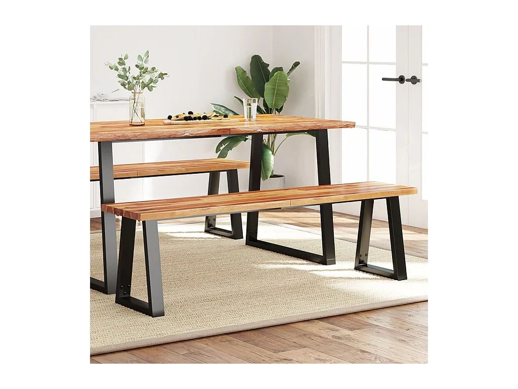 Banc avec bord vivant 160 cm bois d'acacia massif