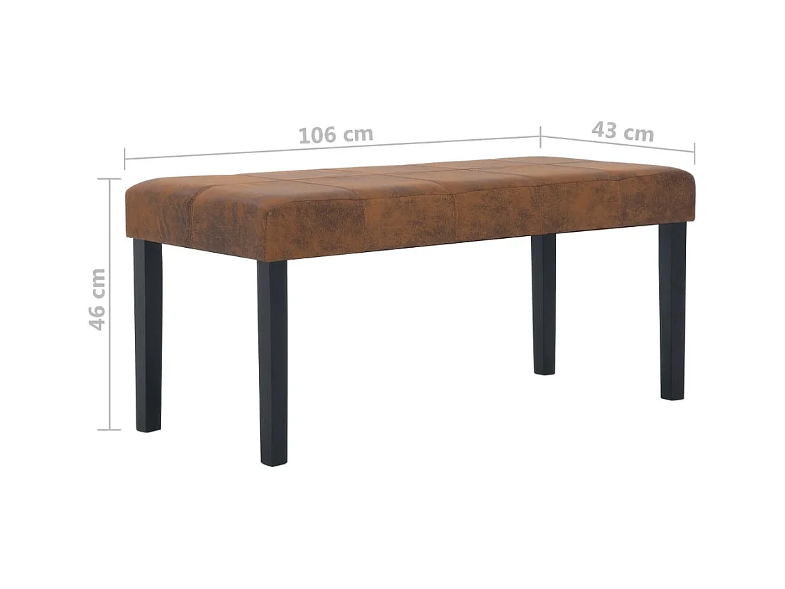 Banc 106 cm Marron Similicuir daim