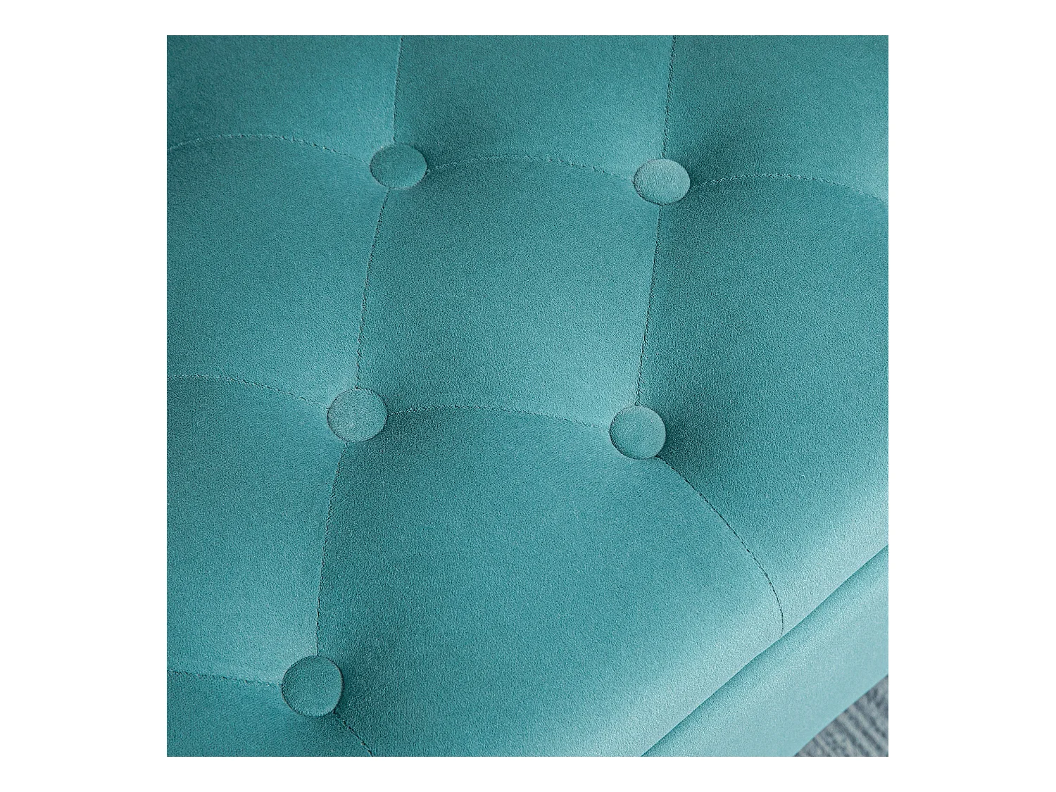 Banc de lit rembourré en velours, avec rangement intégré, polyester, vert (126x48.5x57 cm)