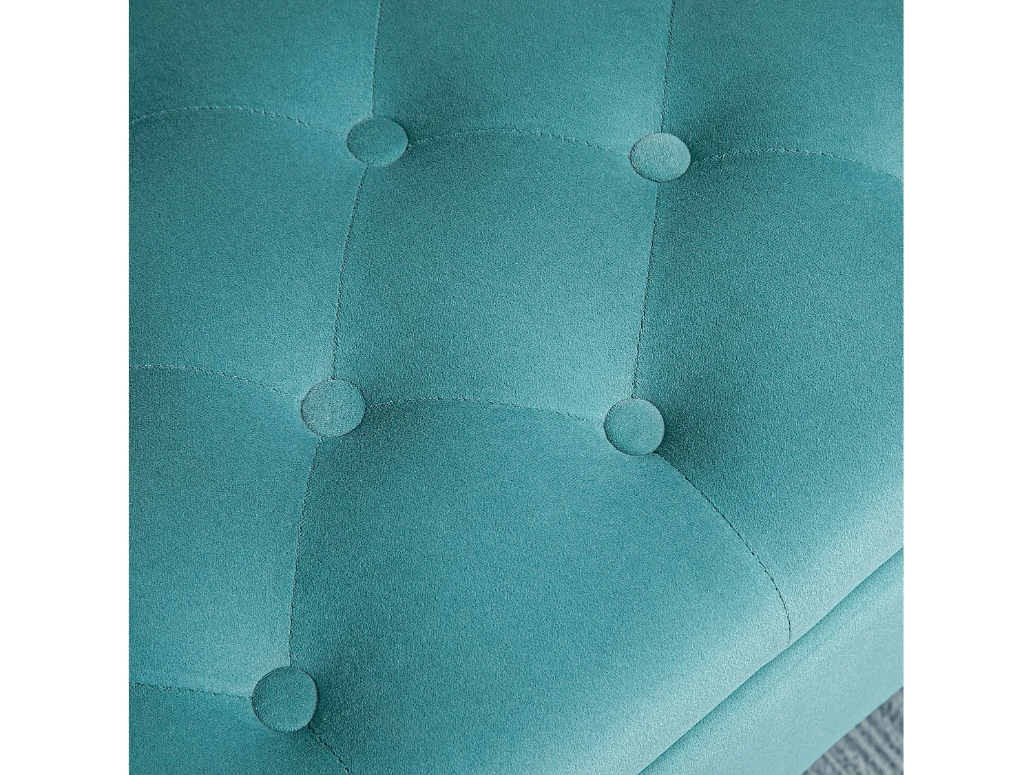 Banc de lit rembourré en velours, avec rangement intégré, polyester, vert (126x48.5x57 cm)