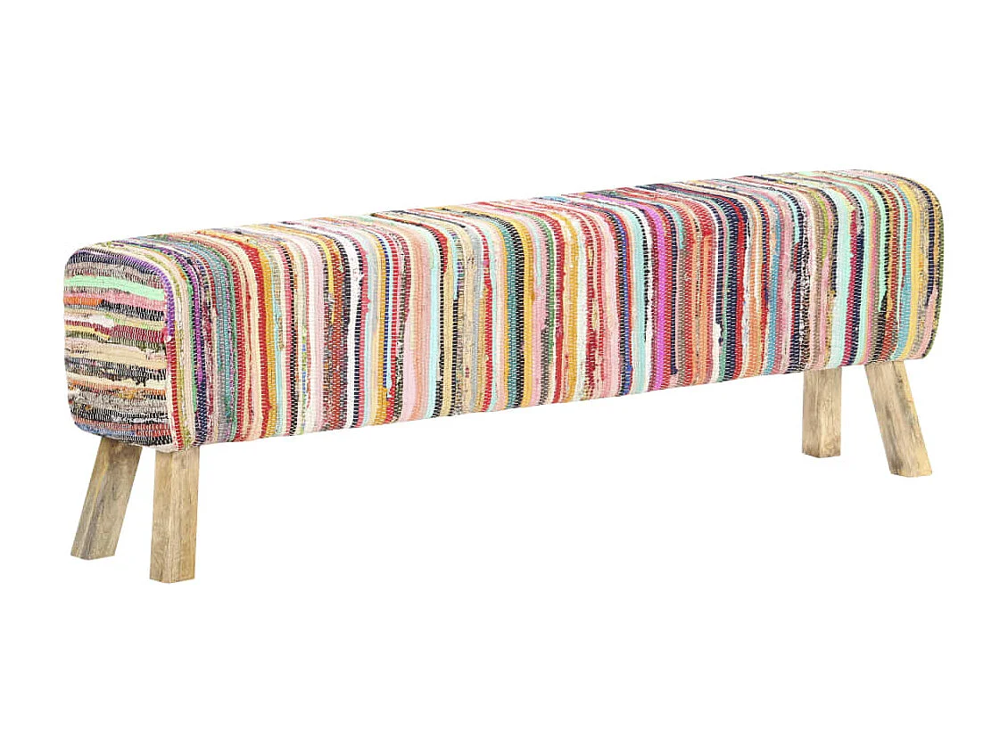 Banc 160 cm Multicolore Tissu chindi