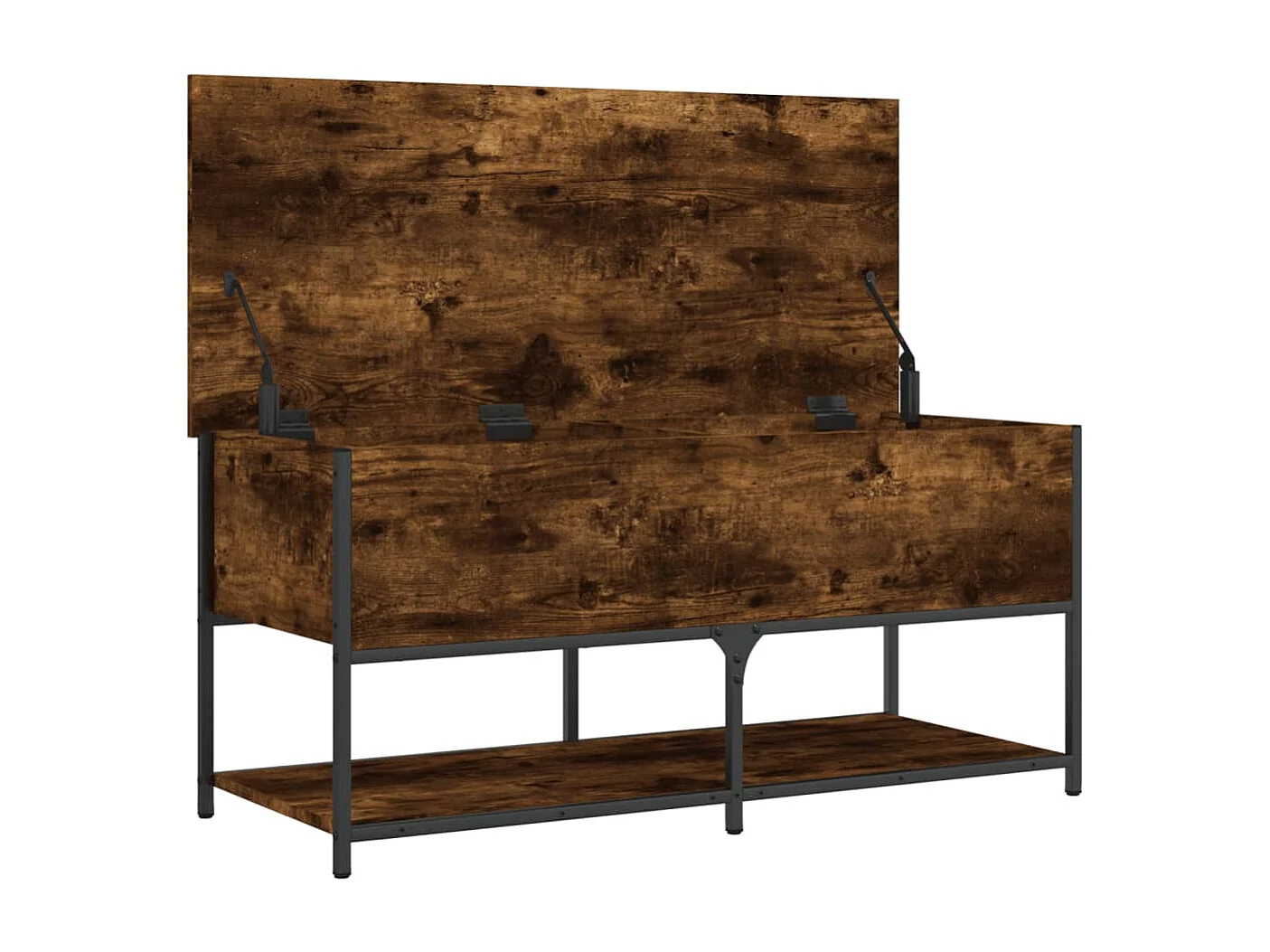 Panca contenitore in rovere affumicato 100x42,5x47 cm in legno ingegnerizzato