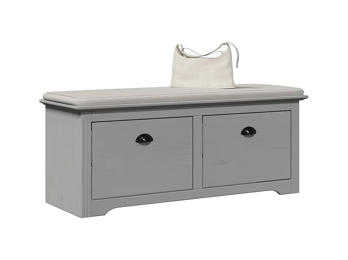 Panca da ingresso grigia BODO 114x40x45 cm