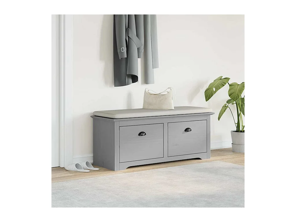 Panca da ingresso grigia BODO 114x40x45 cm