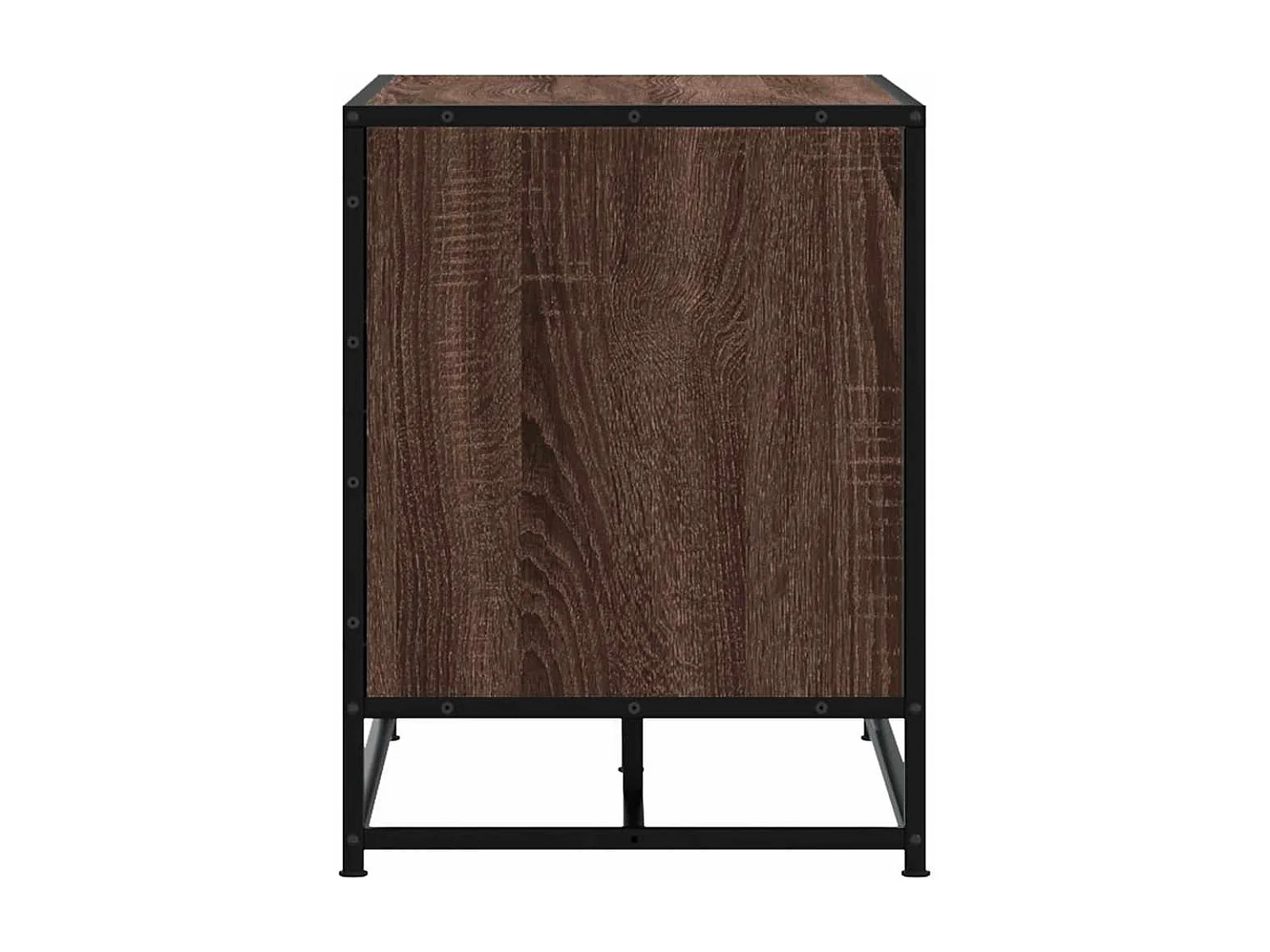 Panca portascarpe in rovere marrone realizzata in legno ingegnerizzato e metallo