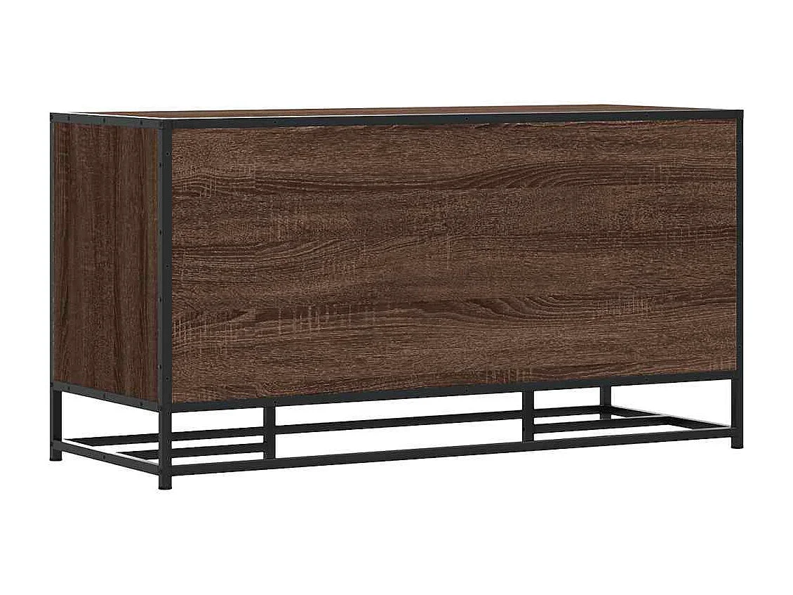 Panca portascarpe in rovere marrone realizzata in legno ingegnerizzato e metallo