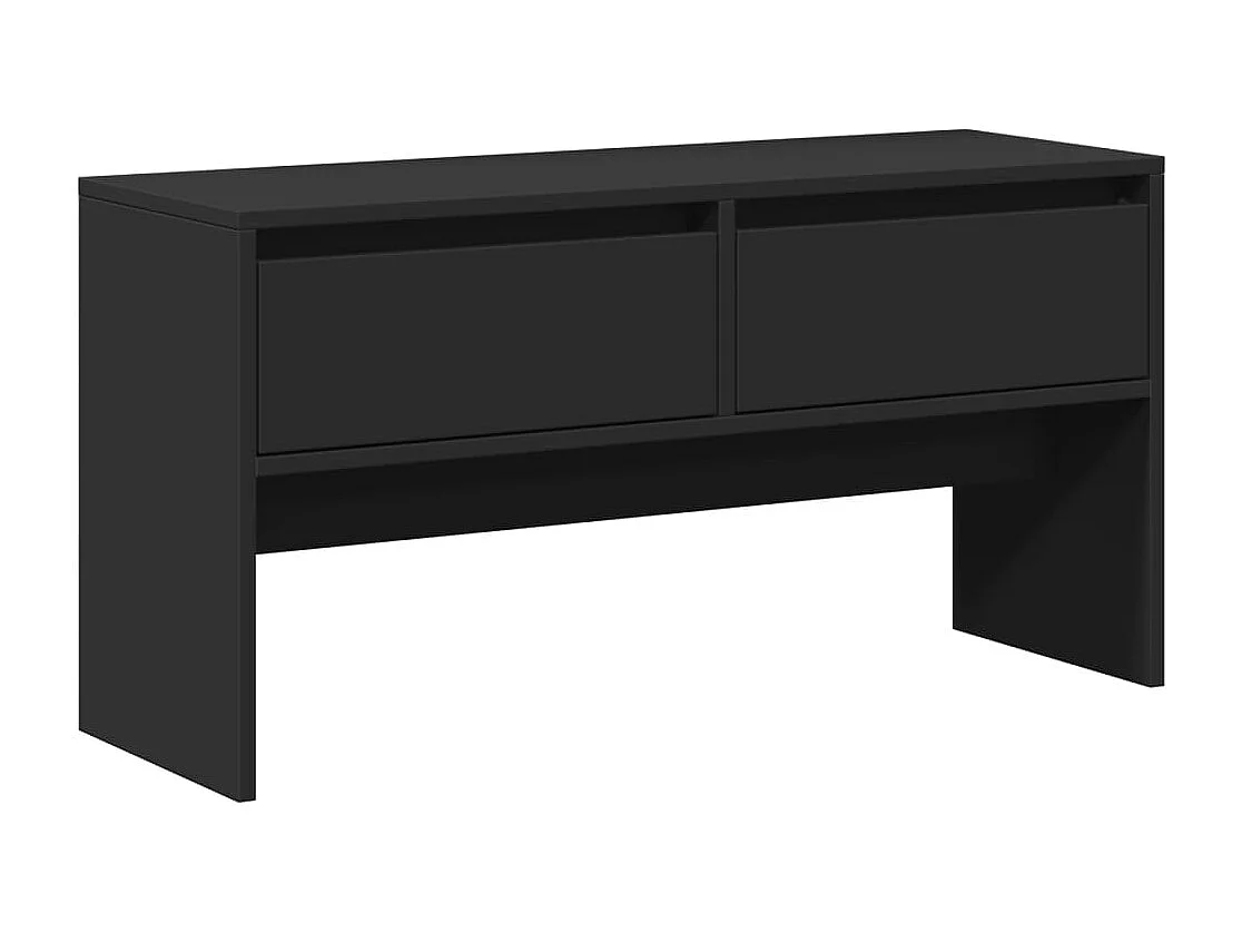 Conjunto de muebles de pasillo de 4 piezas de madera de ingeniería negra