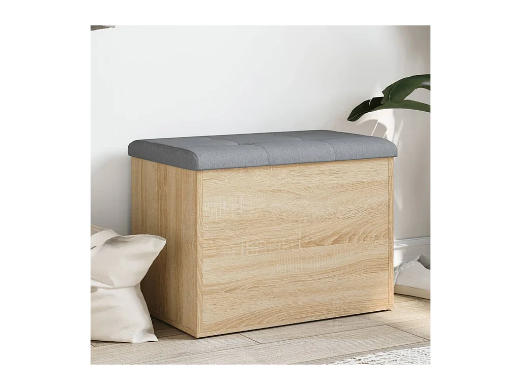 Banc de rangement chêne sonoma 62x42x45 cm bois d'ingénierie