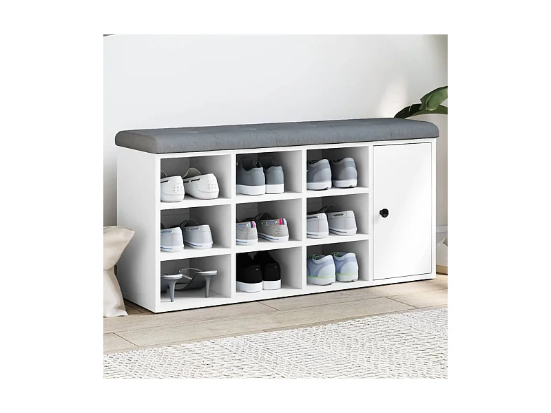 Banco zapatero blanco 102x32x50 cm madera de ingeniería