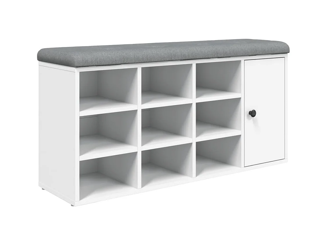 Panca portascarpe bianca 102x32x50 cm in legno ingegnerizzato