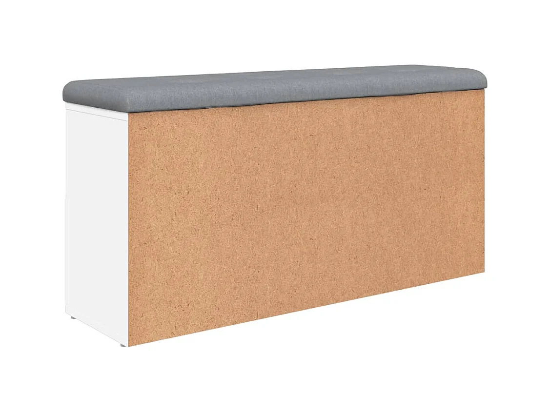 Panca portascarpe bianca 102x32x50 cm in legno ingegnerizzato