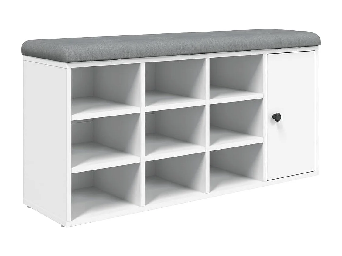 Panca portascarpe bianca 102x32x50 cm in legno ingegnerizzato