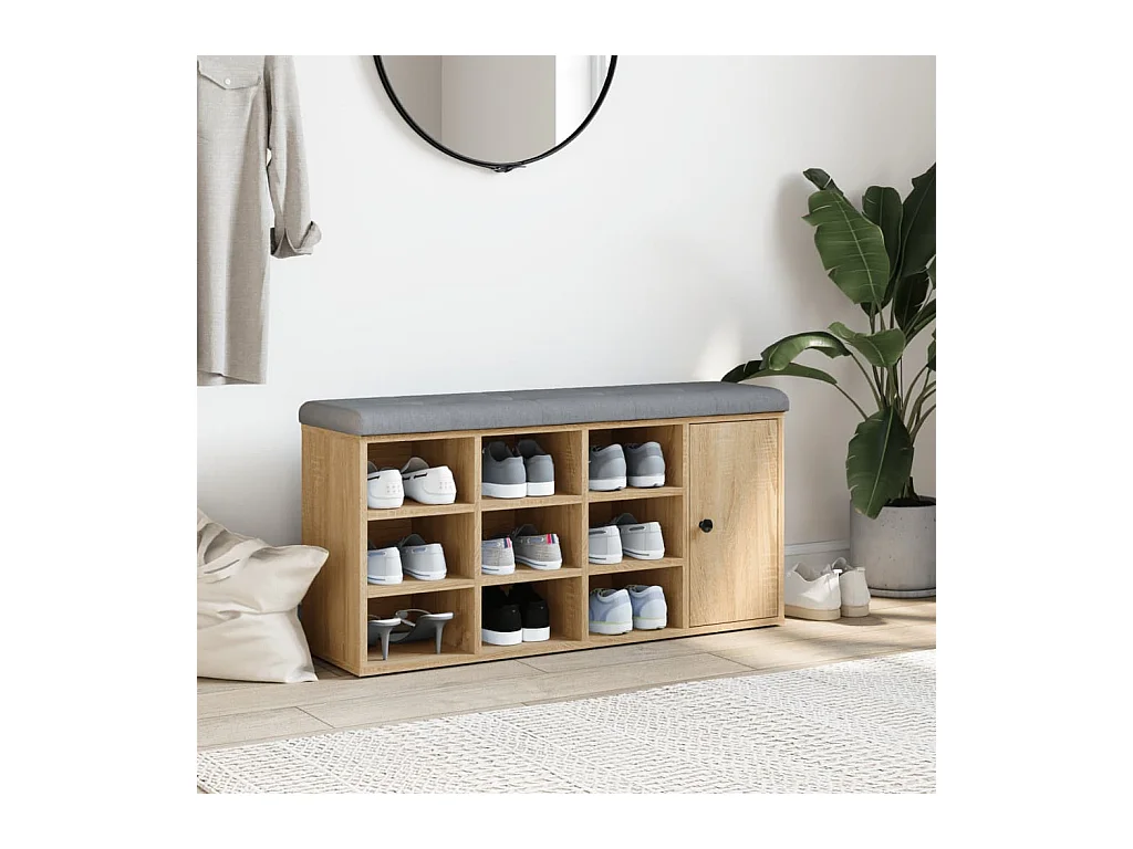 Schuhbank aus Sonoma-Eiche 102x32x50 cm Holzwerkstoff