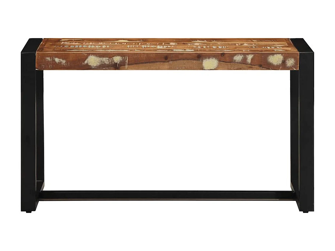 Mehrfarbige Bank 80x35x45 cm aus massivem Altholz